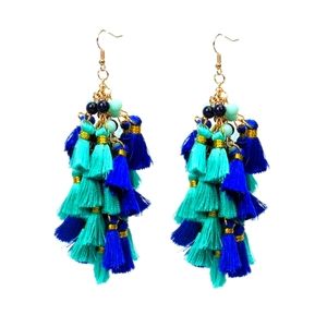 Blue Muti Layer Tassels